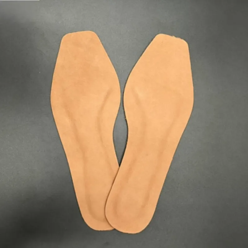 Women's Genuine Leather Latex Insoles, Self-Adhesive, Breathable
